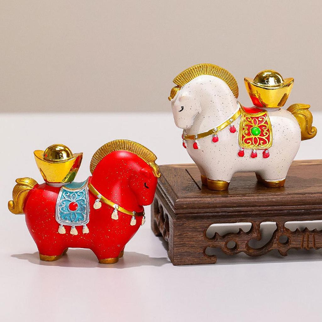 2026 Horse Figurines Chinese New Year Decor Resin Wealth Symbol Sculpture Gifts For Home Women Men Christmas Bedroom Birthday
