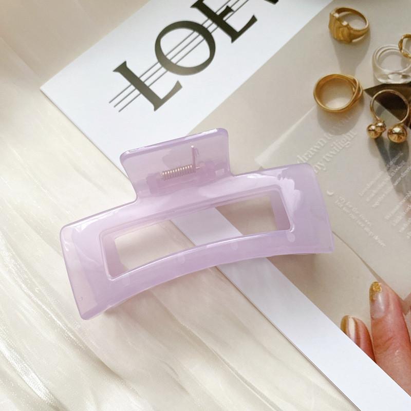 Stylish 10.5cm Thick Jelly Color Square Hair Claw Clip For Women Elegant Design
