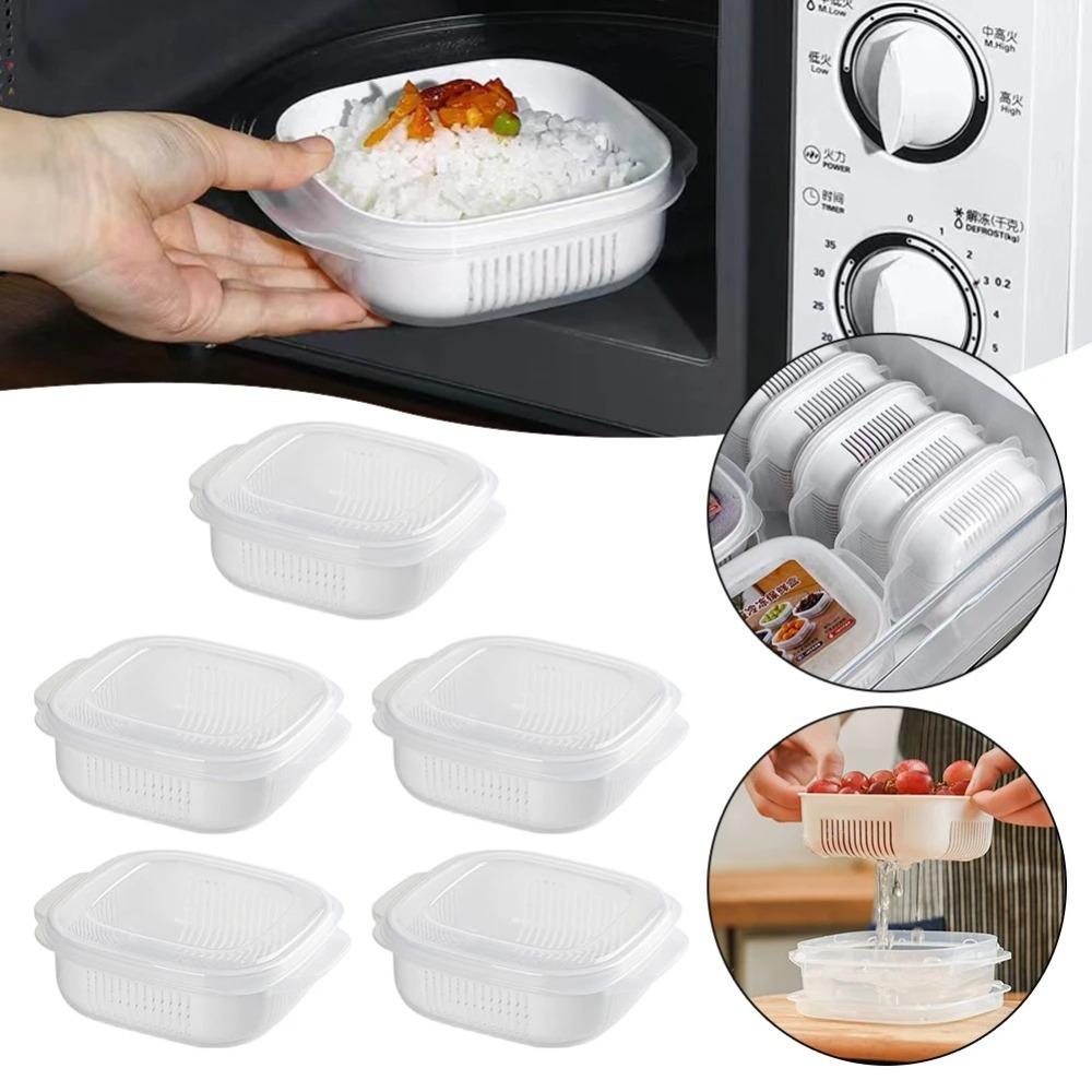 

Fridges Containers Rices Freshing Box Fruit Vegetable Organising Box Kitchen Accessories white