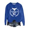 Women's Fashion Round Neck Pullover Top Long Sleeve Tee Printed Sweatshirt