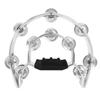 Handbell Double Row Handbell Half Circle Tambourine Half Moon Tambourine Metal Jingles Percussion Instrument for Adults