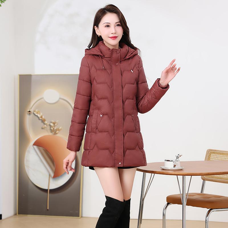 Cotton Women's 2025 Winter New Korean Slim Padded Jacket Mid-length Fashion Cotton Jacket