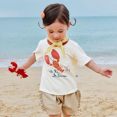 Mini Balabala Plant-Fiber Cooling Short-Sleeve Baby T-Shirt