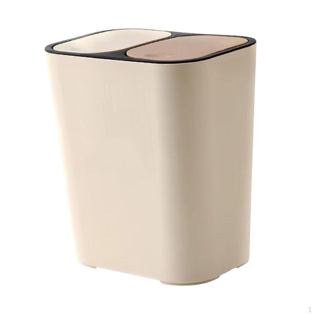 18L Trash Can Household Garbage Bin Rubbish Storage Bucket Office Wastebasket for Bedroom, Rvs,