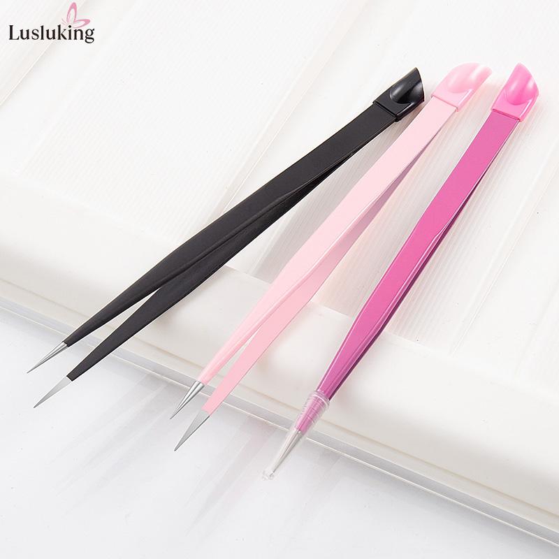 Double Headed Tweezers Multi-Use Tweezers Silicone Pressing Head Nail Clipping Tool Take Sticker Tape Crystal Manicure Tools