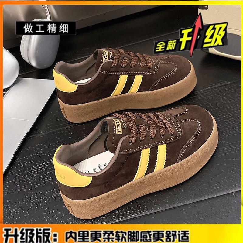 

Leather retro platform German training shoes women s 2025 autumn new versatile student height increase lightweight sports and leisure board shoes 40