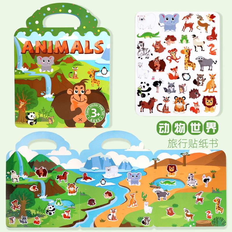 

Детские многоразовые книги-наклейки «Сделай сам» на разные темы, книга-наклейка с пузырьковой пастой, портативная игрушка-наклейка Монтессори, подарки для детей