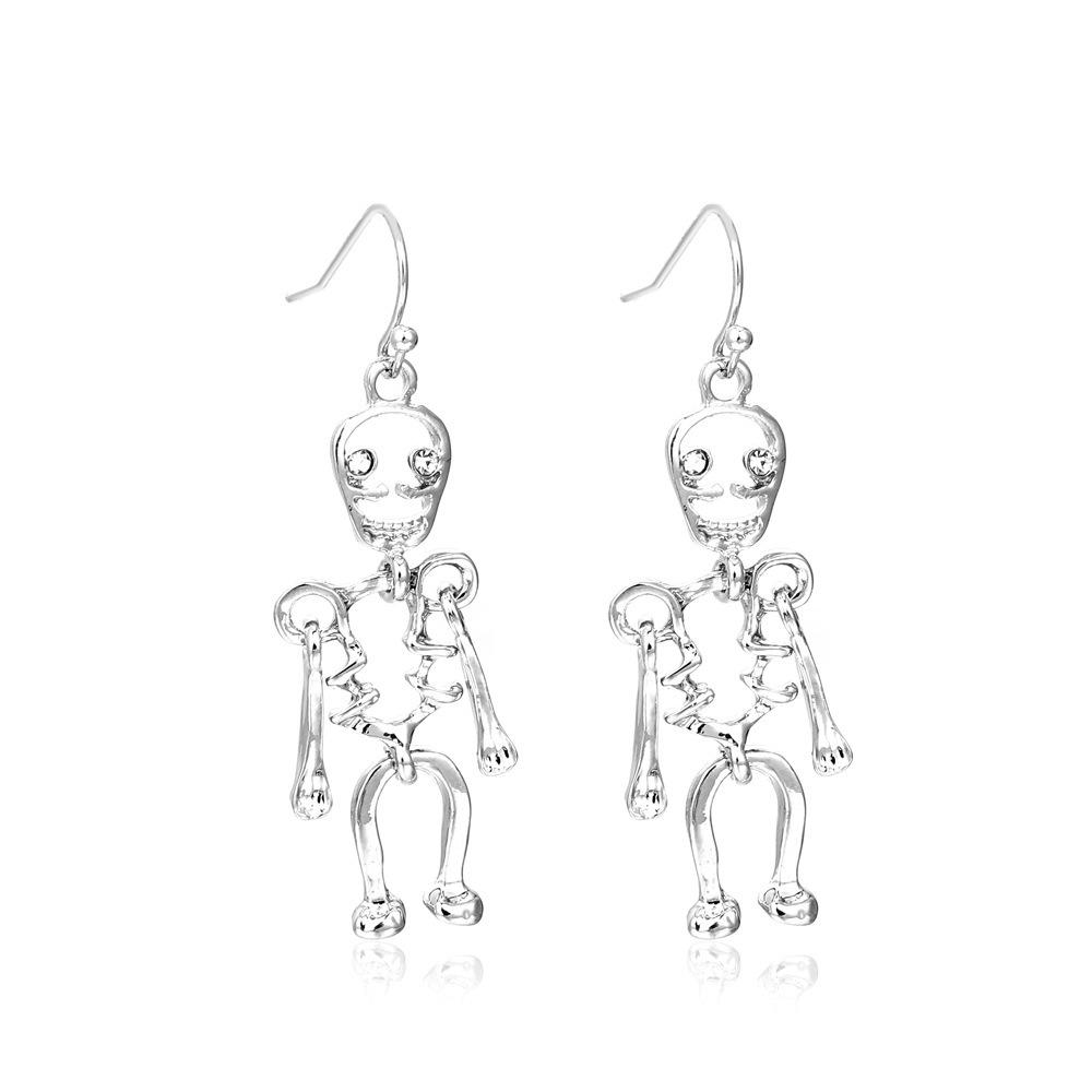 1 Paio di Orecchini a Bottone Teschio Blackpunk Darkwind Ornamento di Halloween