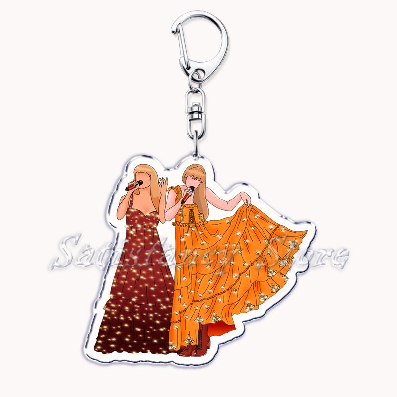 Popular American Singer Acrylic Keychain for Accessories Bag Pendant Key Chain Ring Keychains Jewelry Creative Fans Gifts