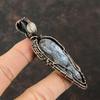 Blue Dendrite Opal Gemstone Pendant Copper Wire Wrapped Pendant Moonstone Pendant Gift For Her Handmade Copper Pendant Wire Wrapping Jewelry