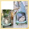 Zaino Trolley per Cani da Compagnia Veicolo Spaziale Custodia Cápsula Spaziale Cani Gatti Carrello per Animali Domestici con Ruote Borsa a Tracolla Trasparente per Animali Domestici