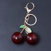 New Delicious Red Cherry Bag Charms Keychain Summer Fruits Cherries Pendant Keyring For Women Men Bag Accessories Jewelry Gift