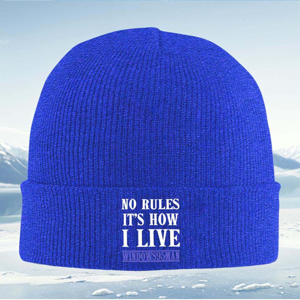No Ruleshow I Live Men Women Unisex Knitted Hat Beanie Pullover Cap Winter Thermal Warm Christmas Outdoor Cycling Hiking Skiing