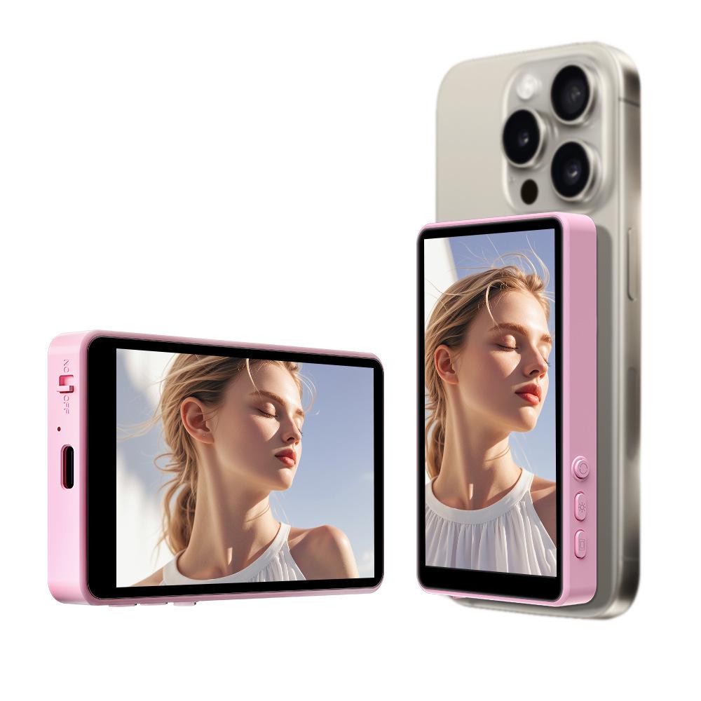 Wireless Mobile Selfie Projector with Split Screen and Teleprompter for Live Streaming