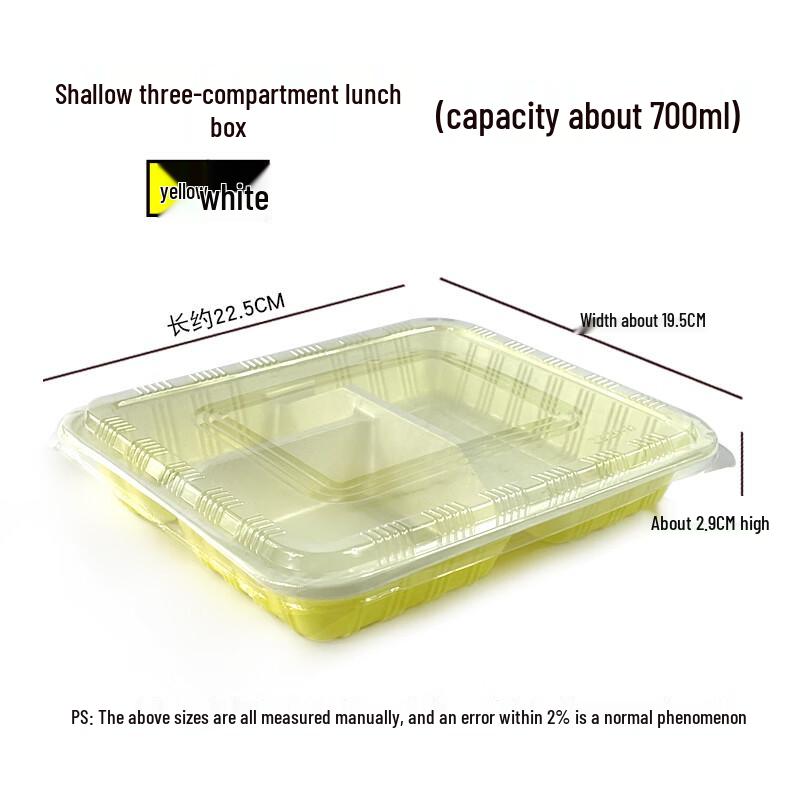 

Disposable 3-Compartment Lunch Containers with Lids