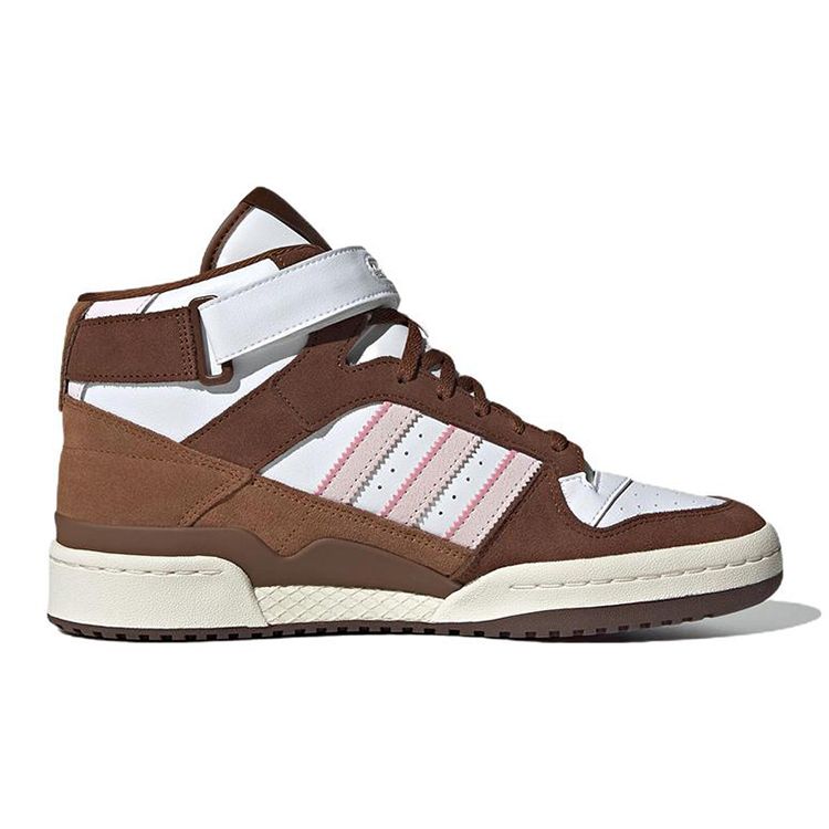 Adidas Forum Mid Chocolate to my Strawberry Unisex Sneakers Weiß Wolkenweiß Hellrosa GY6802