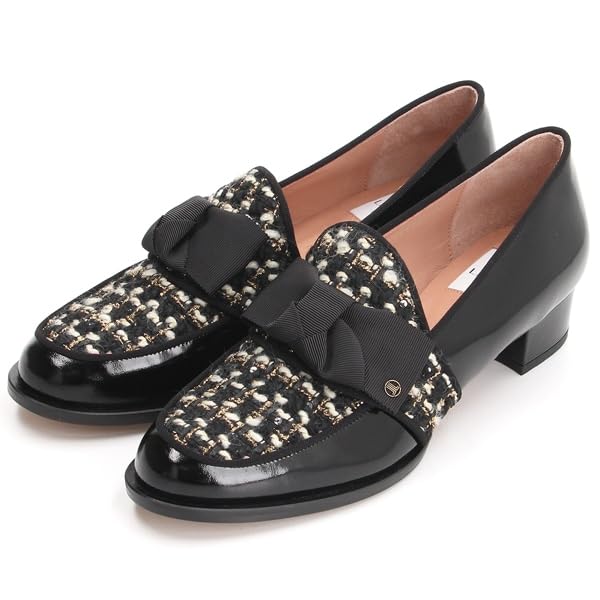 

на лоферах Мотив ленты Лоферы на каблуке 2828 B Комбинация стекла см E [Lanvin Blue] Женские 24.5