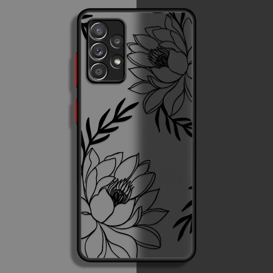 Phone Cover Case for Samsung Galaxy A16 A15 A17 A52 A35 A52S A72 A56 A55 A14 A23 A53 A54 A73 A33 A34 A36 Creative Art Flower
