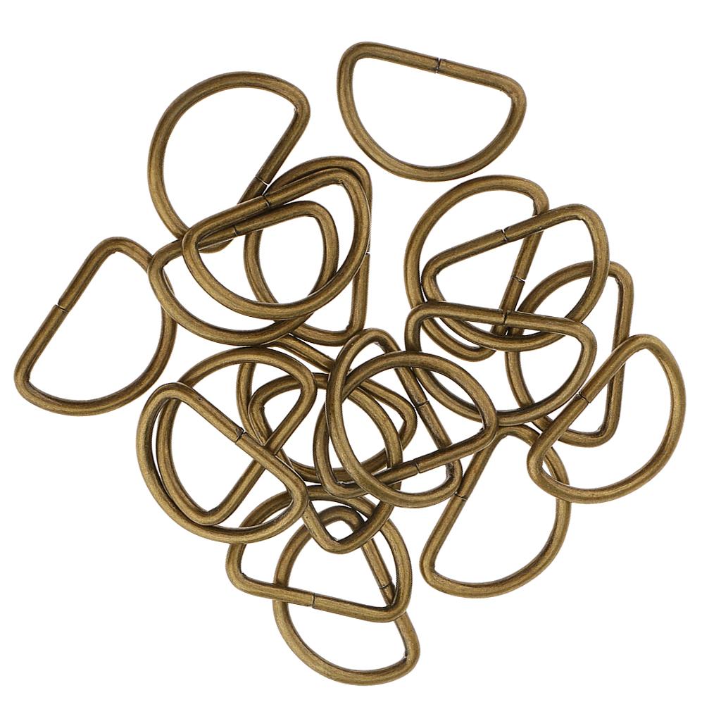 Alloy Dee Rings D Shaped Buckle Craft Supplies DIY Accessories for Belts Bags and Leather Harness Projects