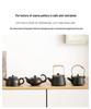 Portable Black Pottery Kung Fu Tea Set - Customizable with Logo for Business Gifts & Souvenirs