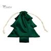 Plush Christmas Tree Ornaments Drawstring Presents Bag, Reusable Wrapping Pouch, Decorative Pendant Bags Shaped Holiday Favors Bag for Candy,