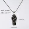 Vintage Skeleton Coffin Pendant Necklace with Thick O-Ring Chain, 304 Stainless Steel