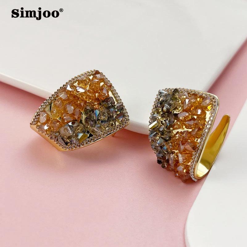 SIMJOO Geometric Design Stylish Double Matching Earrings