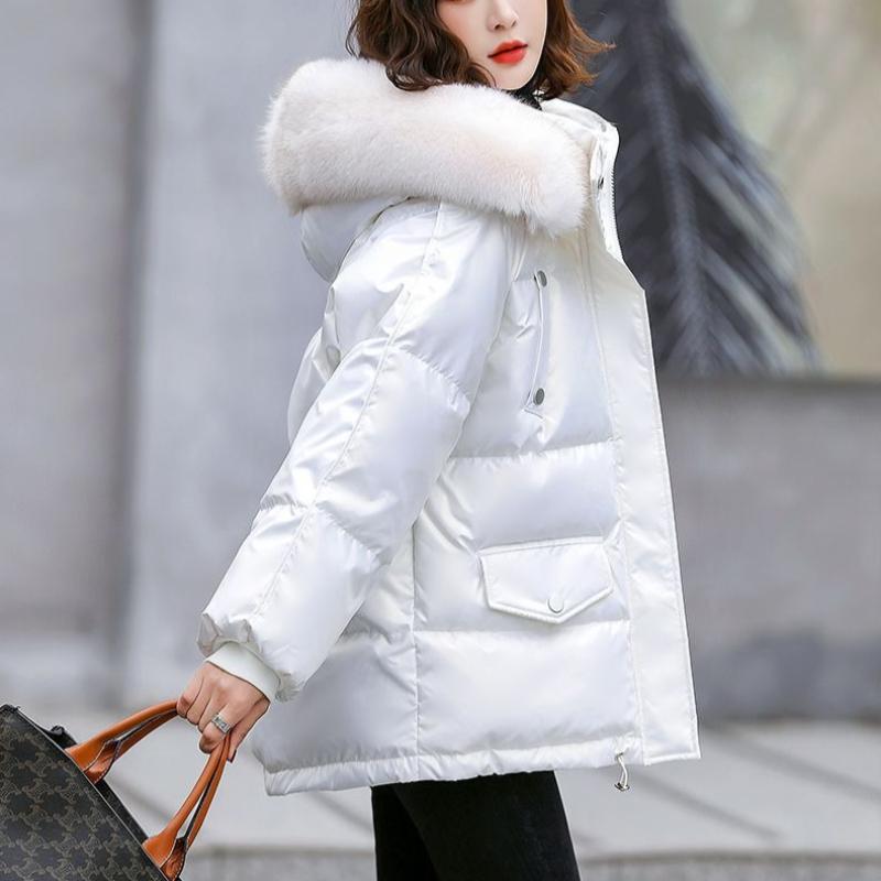 Winter Women's Fashionable Versatile Shiny Loose Warm Coat