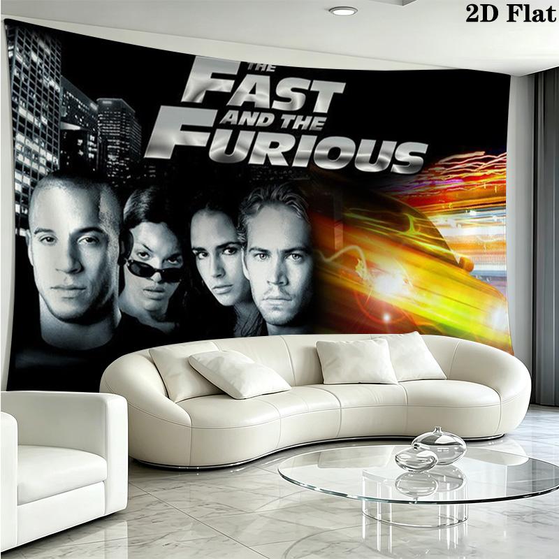 Autorennen Fast Furious Wandteppich Ästhetischer Wandbehang Bedruckter Stoffdecke Dekorative Wandteppiche für Schlafzimmer Wohnzimmer Heimdekoration