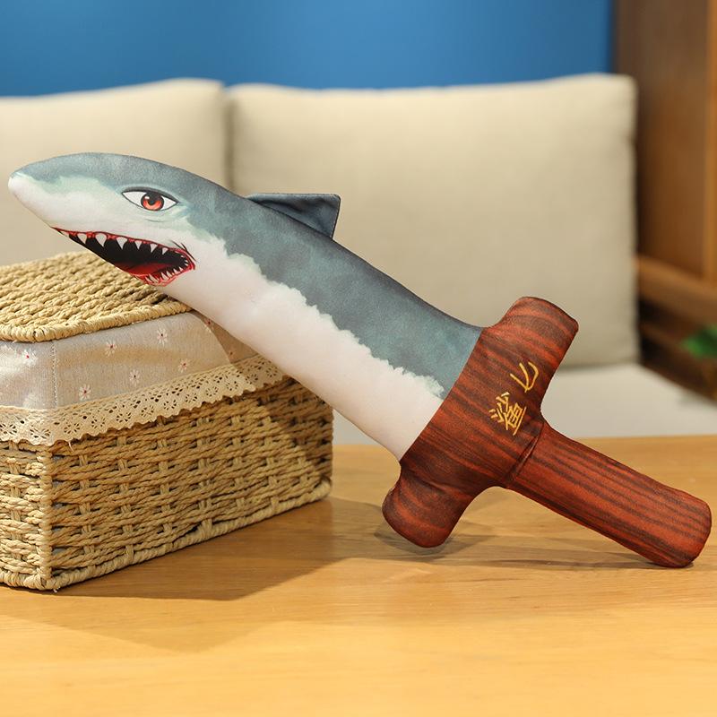 New Product Shark Sword Shark Dagger Funny Homophonic Doll Cute PlushToys For Girls Pillow Children's Sword Toys 45CM