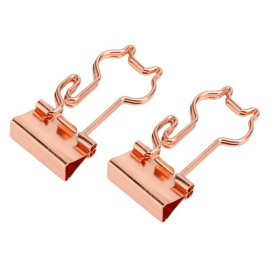 100 Pcs  Clips Metal Hollow Cat Shape  Gold Small  Clips for Office Documents Certif