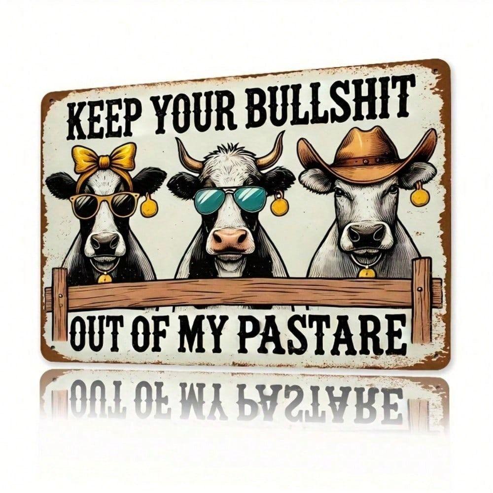 Funny Pasture Metal Poster Wall Art, Man Cave Bar Garage Vintage Plaque