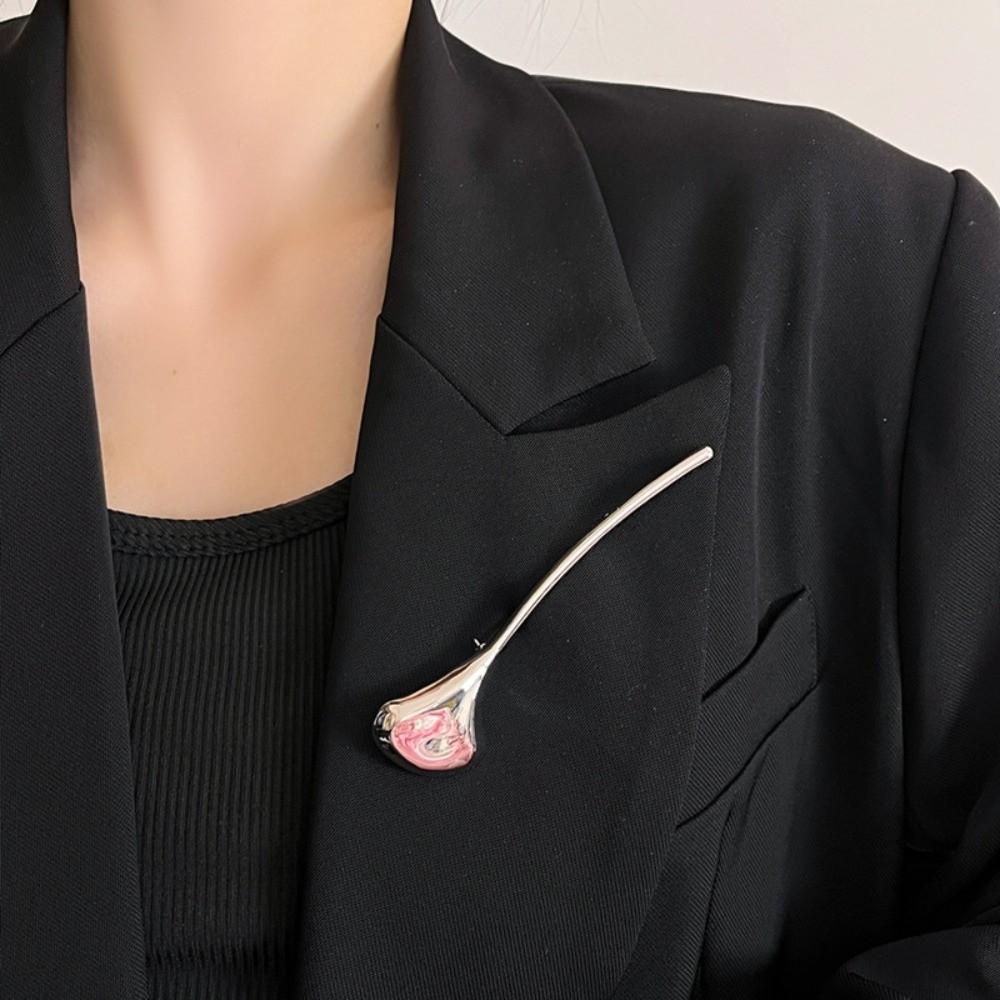 Vintage Ginkgo Leaf Brooch Corsage Ornament Metal Glossy Brooch  Western-style Clothes