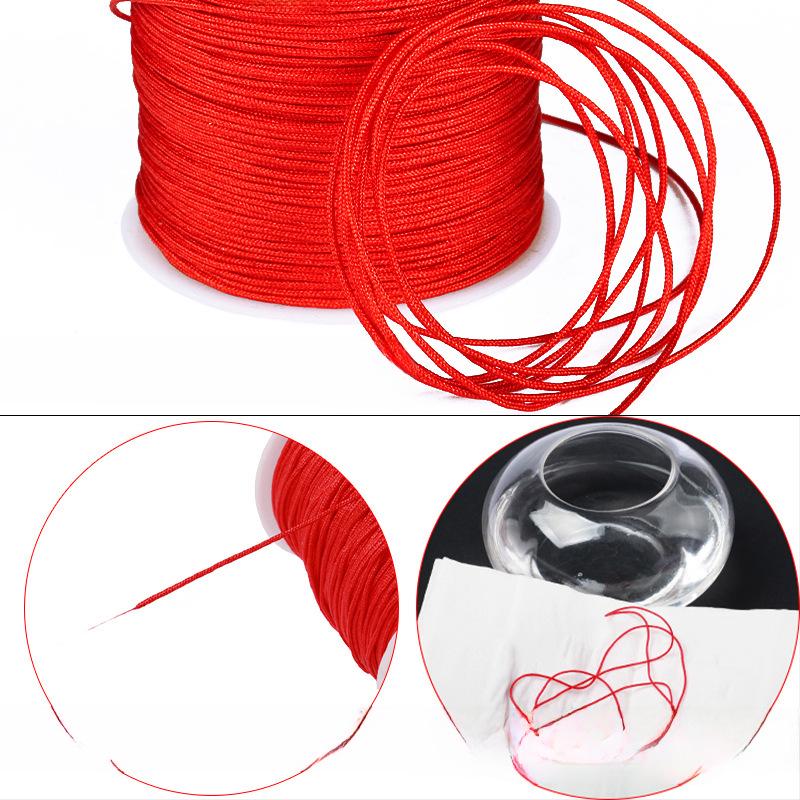 Jade Line Ne. 72: 50m Ručně tkaná DIY Korálková červená šňůra pro výrobu šperků