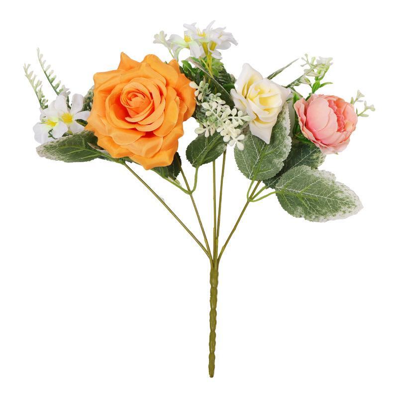 

Имитация цветка пиона гортензии букет свадебное украшение искусственный букет цветов реквизит композиция съемка имитация розы оранжевый