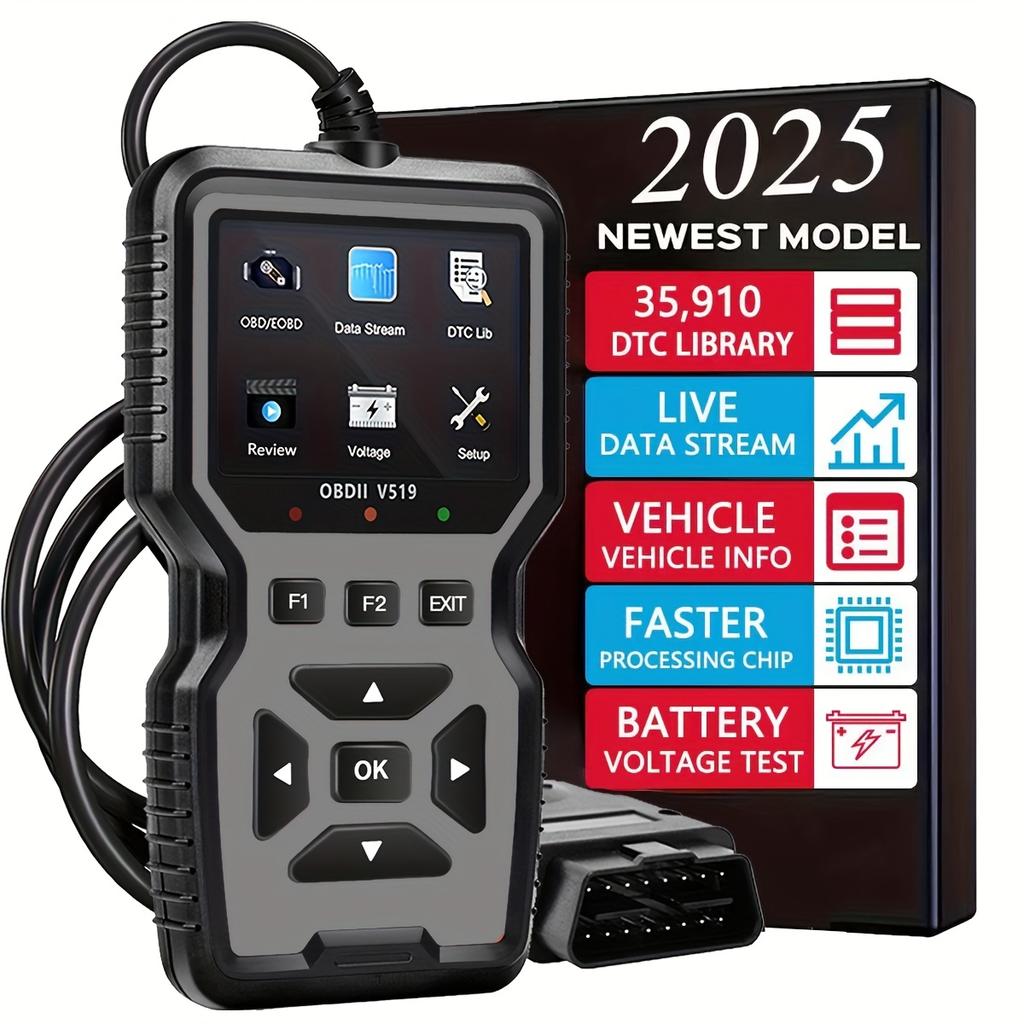 2024 V519 Professional Obd2 Scanner - USB Powered Car Diagnostic Tool with Real-Time Data Stream, Full-Function Obd Ii Testing (I/M Ready,
