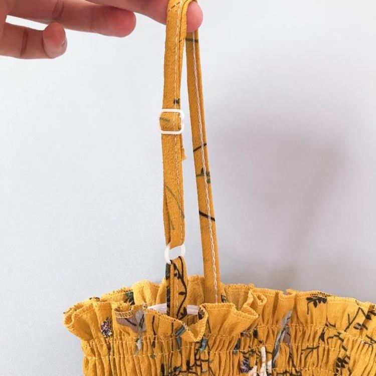 2023 Letní Květinové Chiffonové Minišaty Dámské Ležérní Módní Špagetová Ramínka Bez Rukávů Elastický Vysoký Pas Šaty