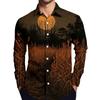 Men's Halloween Print Long Sleeve Button-down Shirt
