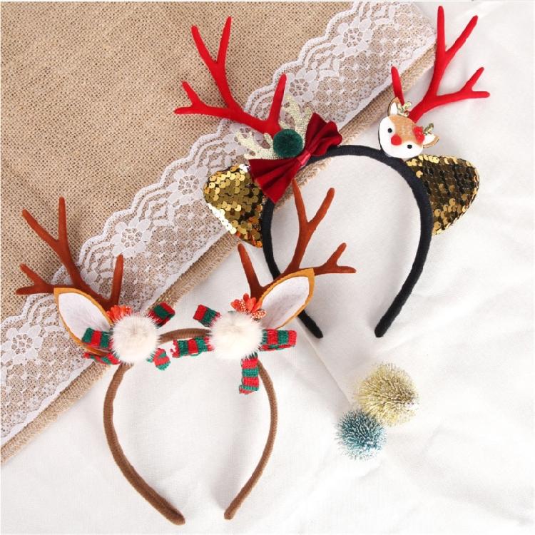 Children Christmas Ears Headbands Masquerades Halloween Hair Hoop for Kids Teens and Adults