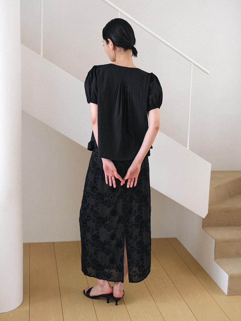 Hunch Floral Textured Layered Midi Skirt
