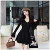 Season's New Pure Desire Style Spice Girl with Coat, Slim and Thin Long-sleeved Dress, Lazy Style Short Skirt