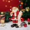 Santa Claus Figurine Small Resin Santa Sculpture with Gift Bag/Wish List for Mantle Bookshelf Tabletop New Year Party Decoration