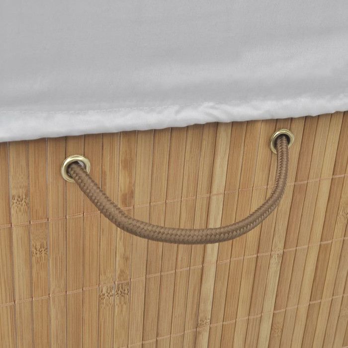 VidaXL Panier à linge rectangulaire Bambou Naturel