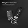 YBVX3 Carbon Leather Luxury Car Logo Keychain Zinc Alloy Emblem Keyring For KIA EV6 Stinger RIO Sorento Picanto Ceed Borrego Syros K4