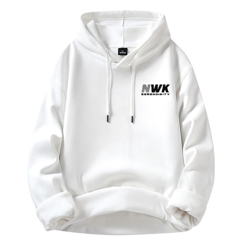 

Модная мужская белая толстовка с капюшоном Trendy Hundred Sweatshirt Loose Warm Casual Sweatshirt Top L: Recommended 110-65kg