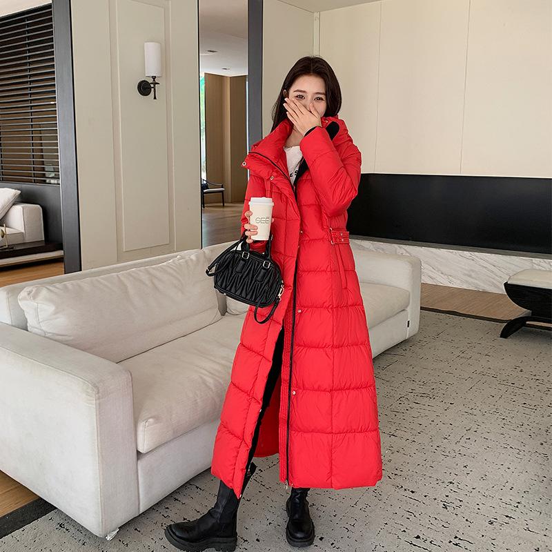 Long Down Cotton-padded Jacket Women's Over-the-knee Cotton-padded Jacket in Winter New High-grade Padded Cotton-padded Jacket.