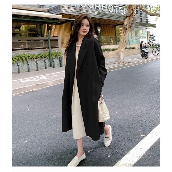 Abrigo de Lana Gris de Alta Gama para Mujer Coreano - Estilo Hepburn Otoño/Invierno 2025 Longitud Media