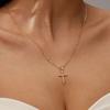 Waterproof Cross Pendant Necklace for Women Men Minimalist Stainless Steel Cross Chain Christian Jewelry Daily Wear Accessories