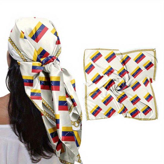 Turban Hat 35x35" Italian Flag Design Scarf Soft Flowing Headscarf Bandanas Fashion Accessory for Headwear Neck Bag Hair