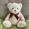 [USED] Fluffy Teddy Bear with Ribbon, Off-White, Hug-Friendly
